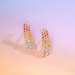 Radiant Spectrum Diamond Drop Earrings