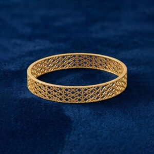 Elegant Geometric Gold Bangle