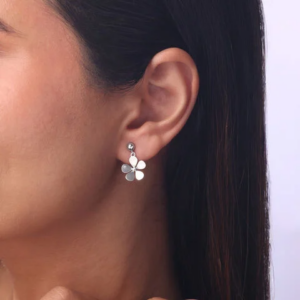 Minimal Grace Silver Drop Earrings