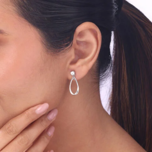 Fluid Chic Silver Drop Earrings