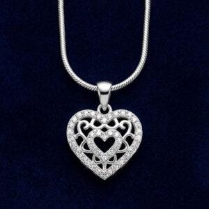 Elegant Leaf Drop Silver Pendant