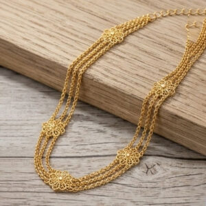 Gold pearl anklets