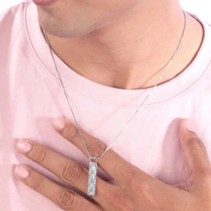 Geometric Pattern Silver Pendant