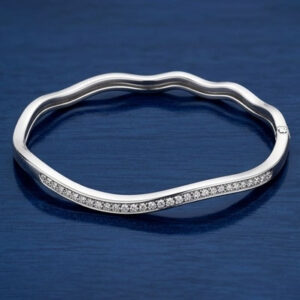 Radiant Grid Silver Bangle