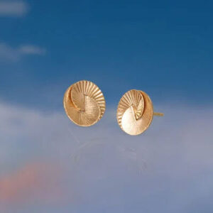 Harmonious Radiant Gold Stud Earrings
