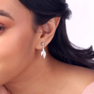 Sleek Edge Silver Drop Earrings