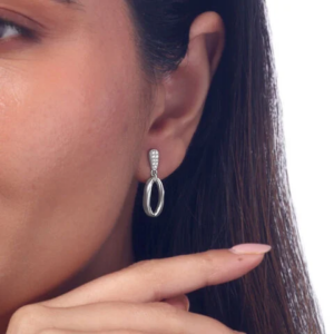 Bold Shine Silver Drop Earrings